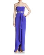 Nicole Miller Cameron Strapless Silk Embellished Gown - Lyst