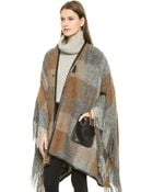 Club Monaco Angelica Poncho - Butcher Plaid - Lyst