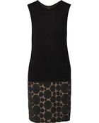 Vera Wang Rosette-Embellished Jersey Dress - Lyst