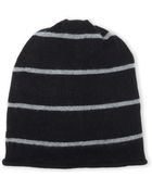 Portolano Cashmere Stripe Knit Slouchy Beanie - Lyst