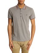 Diesel Nox Grey Polo With Trim Collar And Sleeves - Lyst