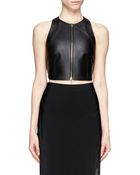 T By Alexander Wang Leather Zip Front Tank Top - Lyst