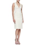 J. Mendel Fitted V-Neck Dress With Side Slits - Lyst
