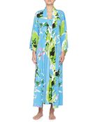 Natori Lana Floral-Print Crepe De Chine Wrap Robe - Lyst