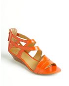 Nine West Vocals Leather Wedge Sandals - Lyst