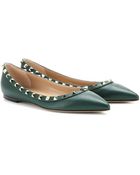 Valentino Rockstud Leather Ballerinas - Lyst