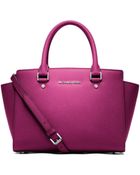 Michael Kors Selma Medium Saffiano Leather Satchel - Lyst