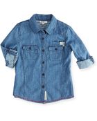 Silver Jeans Co. Chambray Tabsleeve Shirt - Lyst