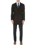 Armani Singe-breasted Wool-blend Coat - Lyst
