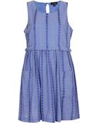 Topshop Embroidered Stripe Tunic Dress - Lyst