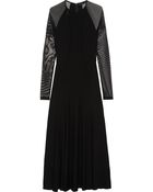 Donna Karan New York Mesh-Paneled Stretch-Jersey Maxi Dress - Lyst