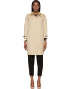 Burberry London Beige Embellished Collar Coat - Lyst