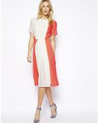 Asos T-Shirt Pleated Midi Dress - Lyst