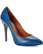 Fendi Blue Metallic Accent Pumps - Lyst