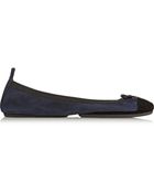 Yosi Samra Classic Fold-Up Suede Ballet Flats - Lyst