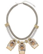Topshop Cord And Mesh Collar - Lyst