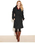 Calvin Klein Double-Breasted Belted Trenchcoat - Lyst