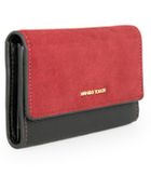 Mango Contrast Suede Wallet - Lyst