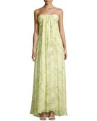 Halston Heritage Strapless Printed Draped Silk Gown - Lyst