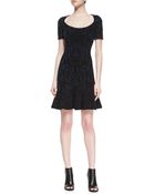 Zac Posen Scoop-Neck Jacquard Dress - Lyst