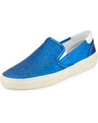 Saint Laurent Slipon Sparkle Skate Shoe Blue - Lyst
