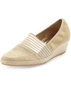 Sesto Meucci Malina Metallic Slip-On Wedge - Lyst