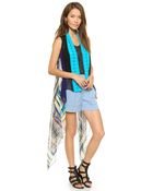 Diane von Furstenberg Long Serape Vest - Glass Scarf - Lyst