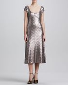 Marc Jacobs Brushed Metal Sequins Dress - Lyst