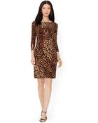 Lauren by Ralph Lauren Leopard Print Jersey Dress - Lyst