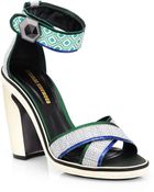 Nicholas Kirkwood Mixed Media Ankle-Strap Sandals - Lyst