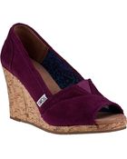 Toms Calypso Wedge Pump Wine Fabric - Lyst