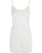 Band Of Outsiders Printed Silk Playsuit - Lyst