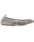 Yosi Samra Snake-Print Leather Ballet Flats - Lyst