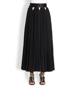 Givenchy Pleated Wool Maxi Skirt - Lyst