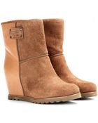 Marc By Marc Jacobs Leather And Suede Wedge Ankle Boots - Lyst