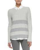 Vince Striped Ribbed-Knit Sweater - Lyst