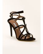 Tabitha Simmons Jasmine Black Suede Sandals - Lyst
