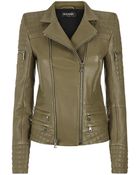 Balmain Quilted Leather Biker Jacket - Lyst