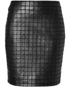 Akris Stretch Leather Mini-Skirt - Lyst