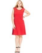 Spense Plus Size Sleevless Illusion-Top A-Line Dress - Lyst