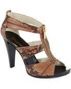 MICHAEL Michael Kors Berkley Snakeskin Heels - Lyst