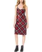 Michael Kors Sequined Plaid Slip Dress - Lyst