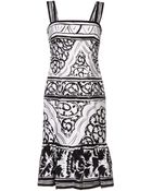 Oscar de la Renta Knee-Length Dress - Lyst