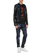 DSquared2 Jean Jacket With Leather Sleeves - Lyst