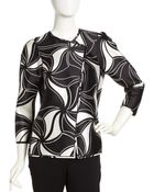 Lafayette 148 New York Pinwheel-Pattern Open-Front 3/4 Jacket - Lyst