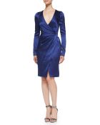 J. Mendel Silk Long-Sleeve Deep-V Wrap Dress - Lyst
