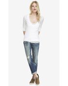 Express Fitted Slub Knit V-Neck Sweater - Lyst