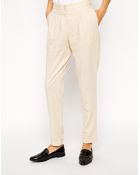 Asos Peg Pants in Linen - Lyst