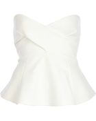 River Island White Bandeau Wrap Peplum Top - Lyst