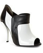 Fendi Sculpted Peep Toe Booties - Lyst